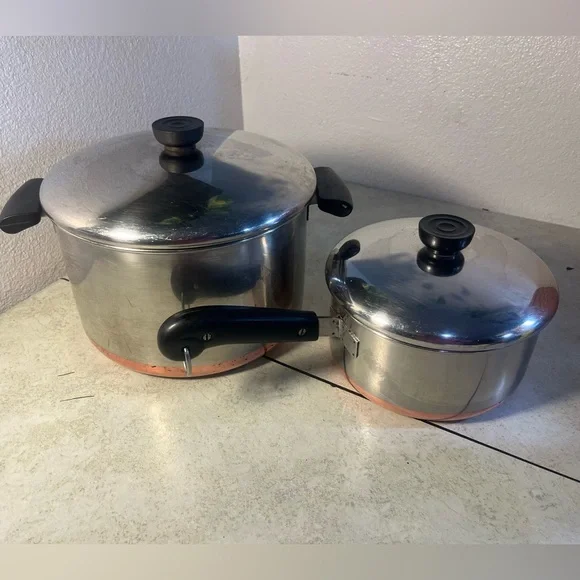 Revere Ware 6 Qt Copper 2 Quart w/ Lids - Picture 1 of 7